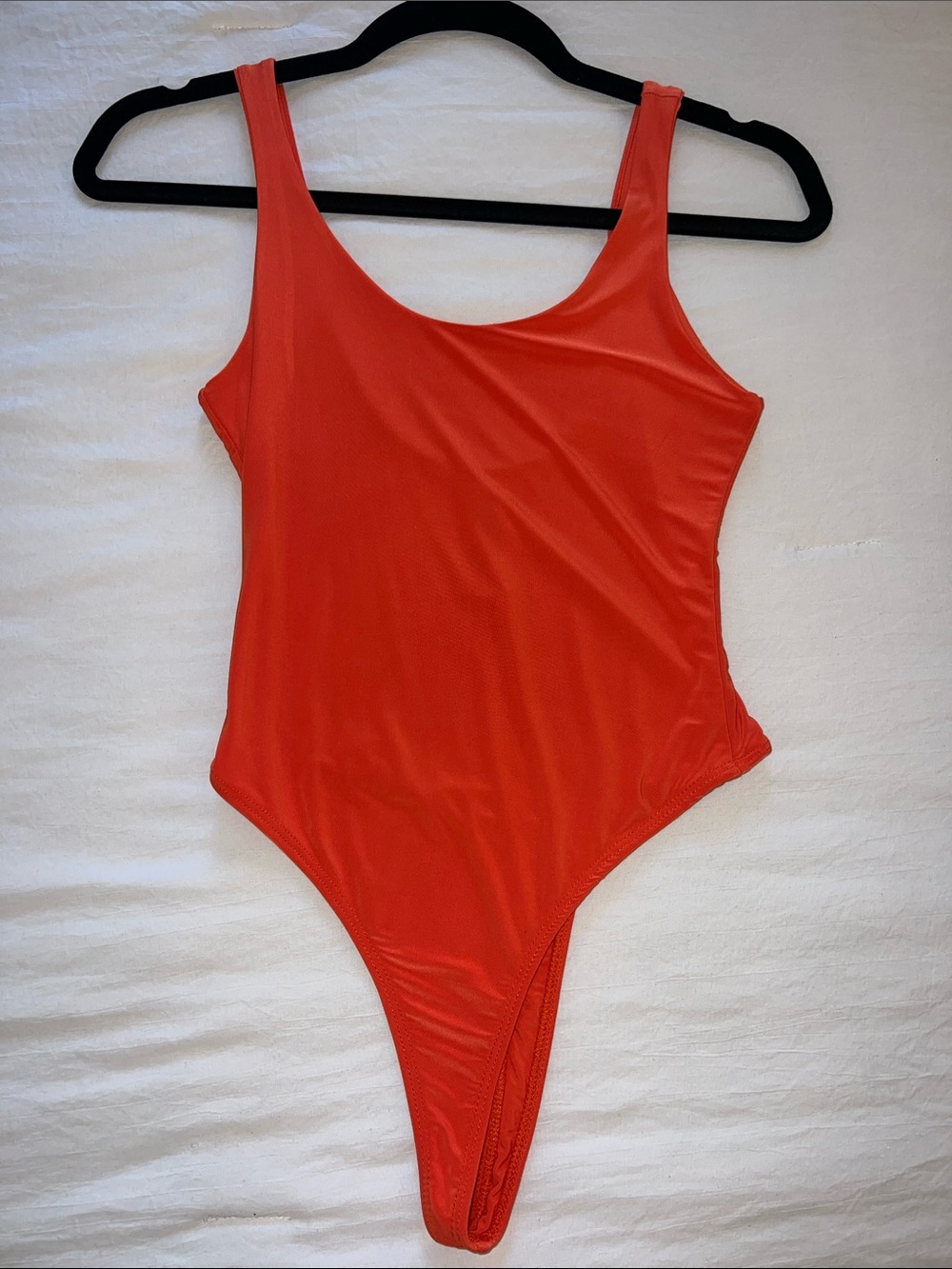 Women’s Bright Orange Bodysuit; Size S; NEVER WORN